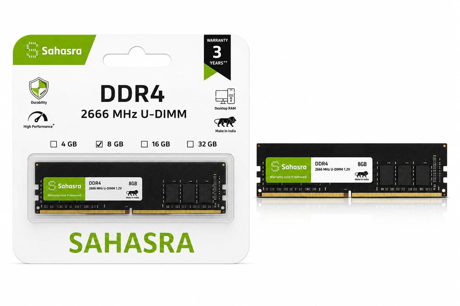 8GB- 2666 MHZ DDR4 U-DIMM